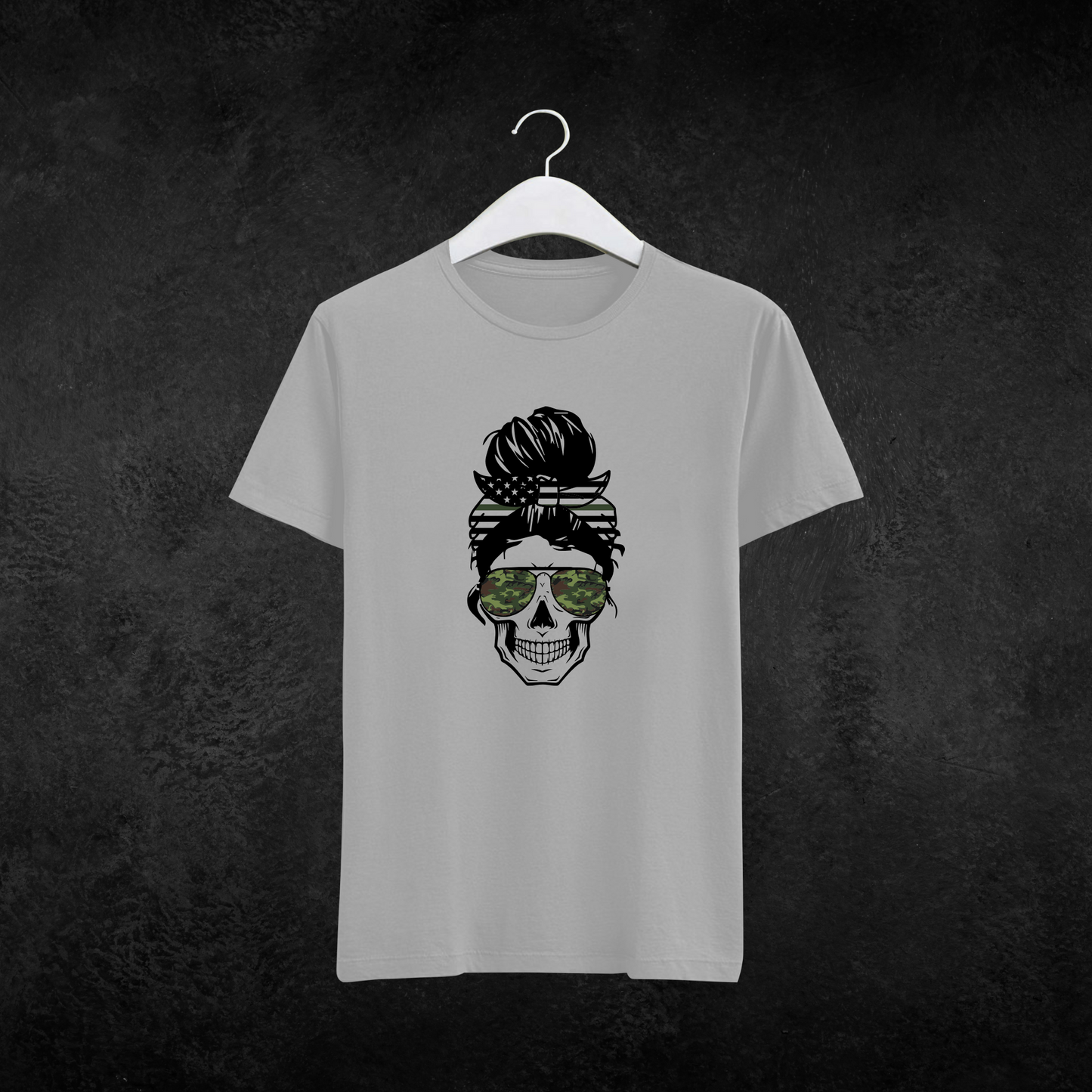 Military Messy Bun Graphic Tee