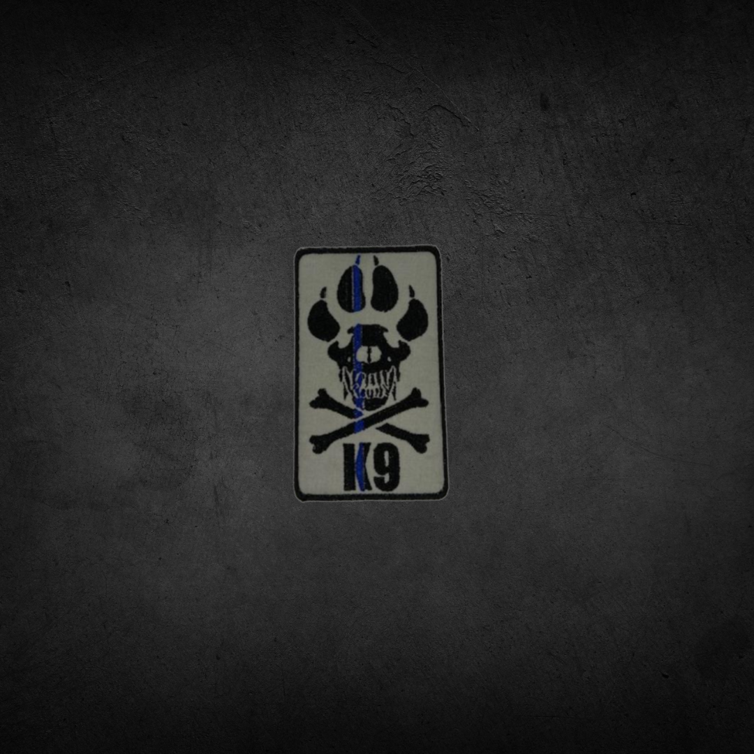 K9 Skull Patch – Thin Blue Line Edition