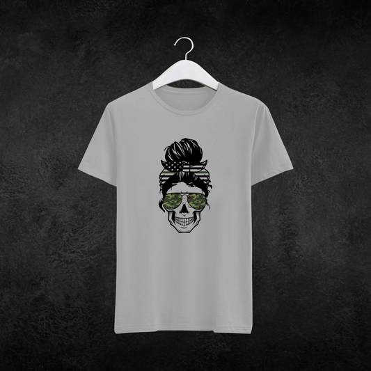 Military Messy Bun Graphic Tee
